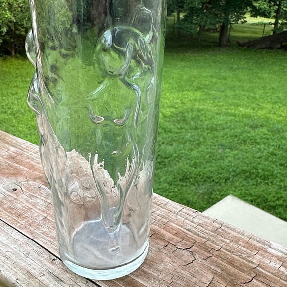 Mid century modern Clear Glass Vase with women motif - Picture 4 of 6